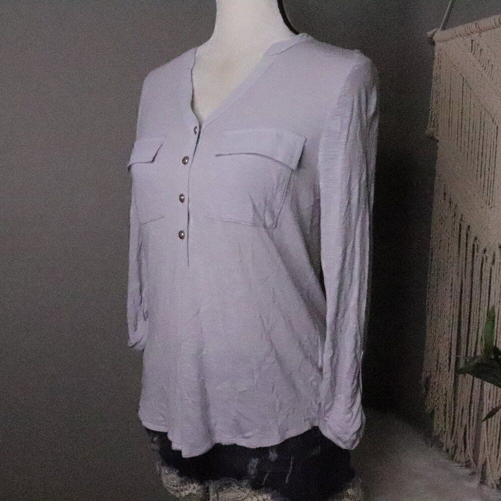 WHBM | Roll Tab Sleeve Knit Top Small